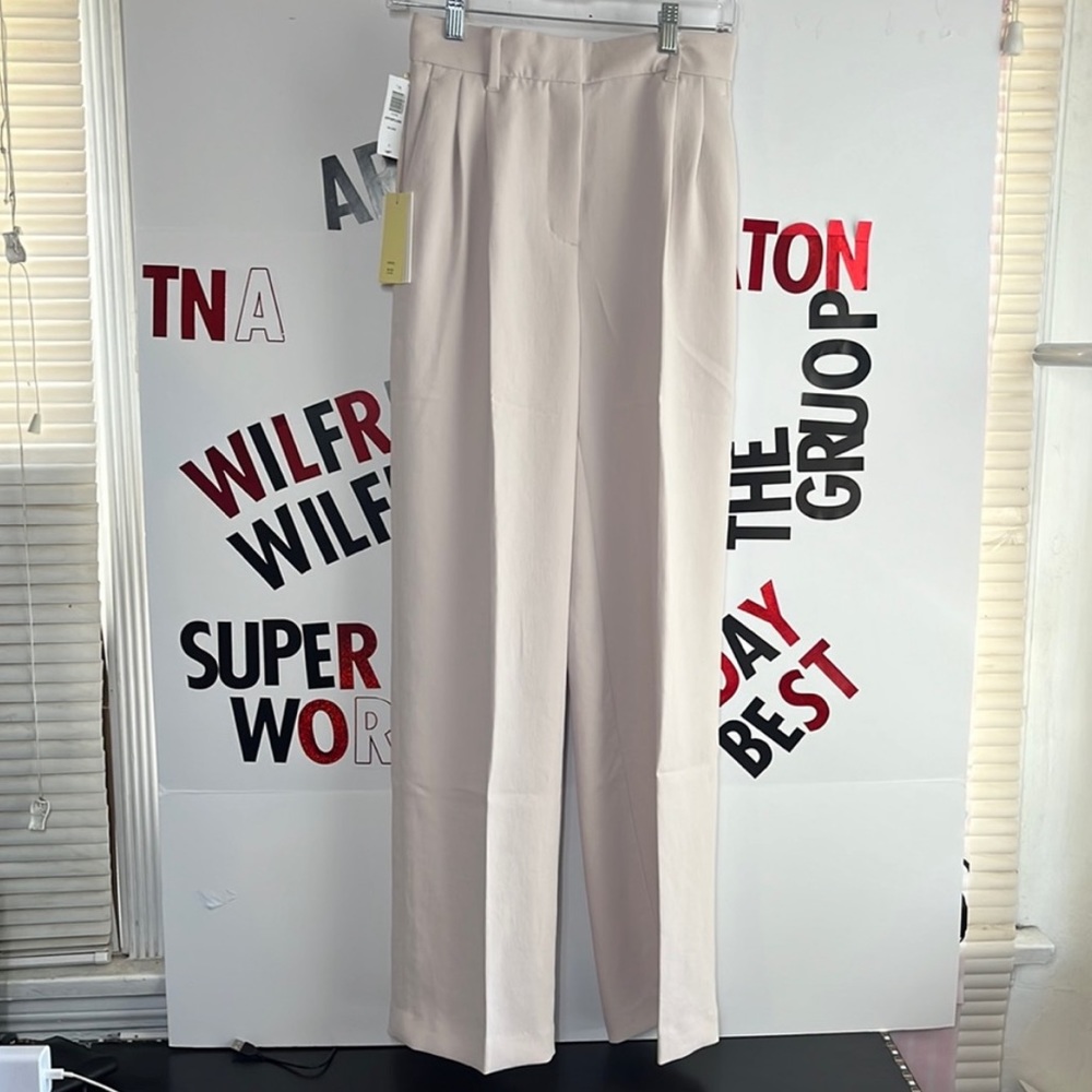 SZ 0 ARITZIA WILFRED ALANYA PANT IN VIN GRIS SHORT LENGTH